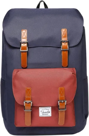 Chase Chic Backpack for Men Women, Vintage Rucksack Bookbag 15.6 inch Fashion Bag Unisex Casual Daypack for Travel,College,Work(Blue Brown)