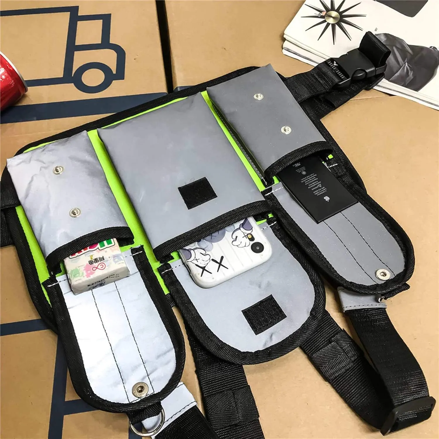 Chest Backpack Reflective Vest Unisex Bag Pouch Hip Hop Streetwear Multi-pocket