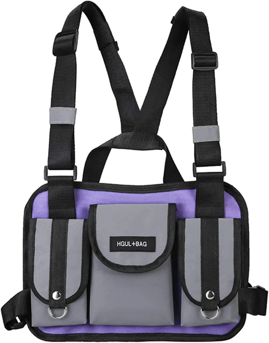 Chest Backpack Reflective Vest Unisex Bag Pouch Hip Hop Streetwear Multi-pocket
