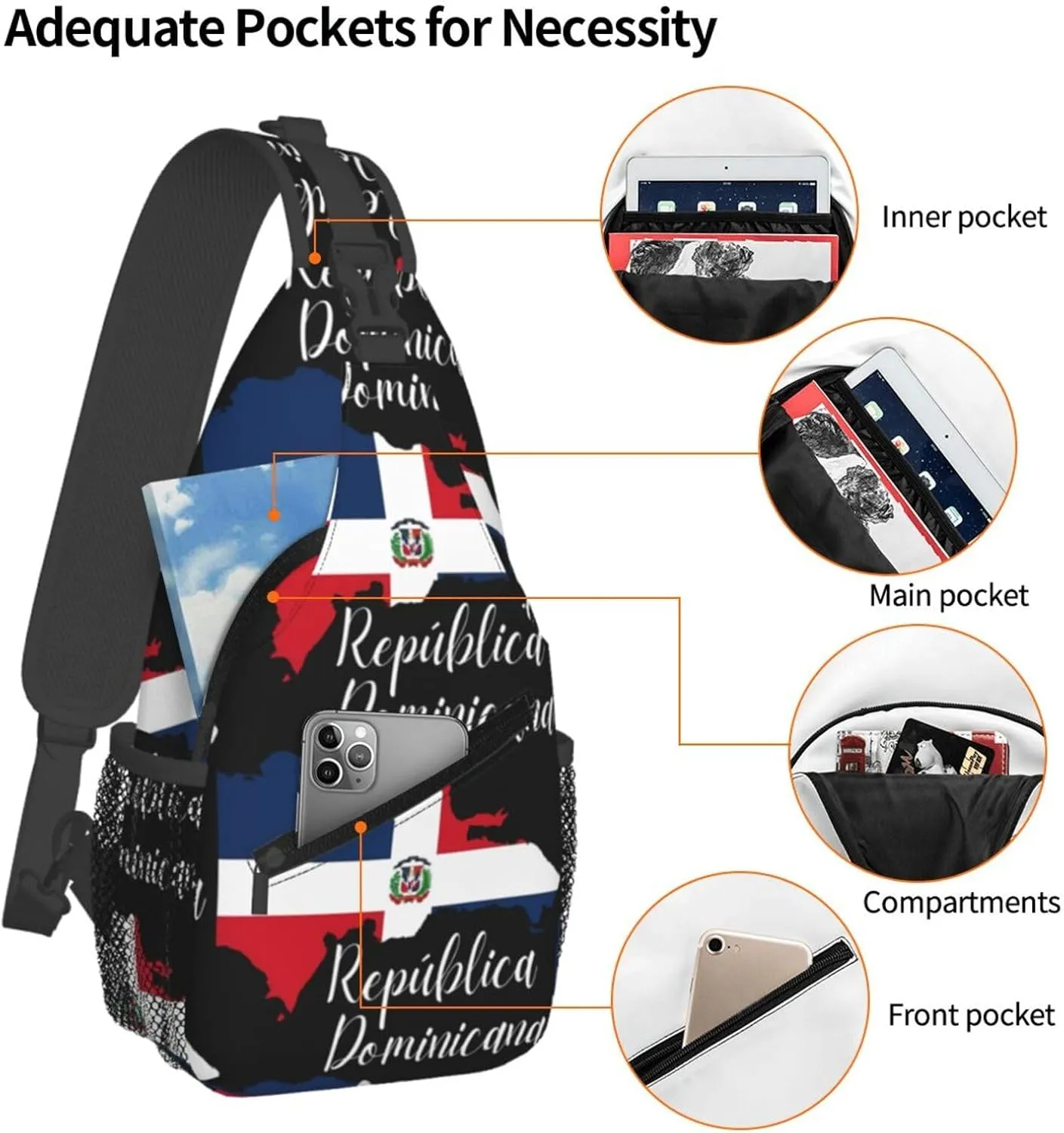 Chest Sling Bag Crossbody Shoulder Backpack Bag Gym Cycling Travel Hiking Daypack Cross Bag