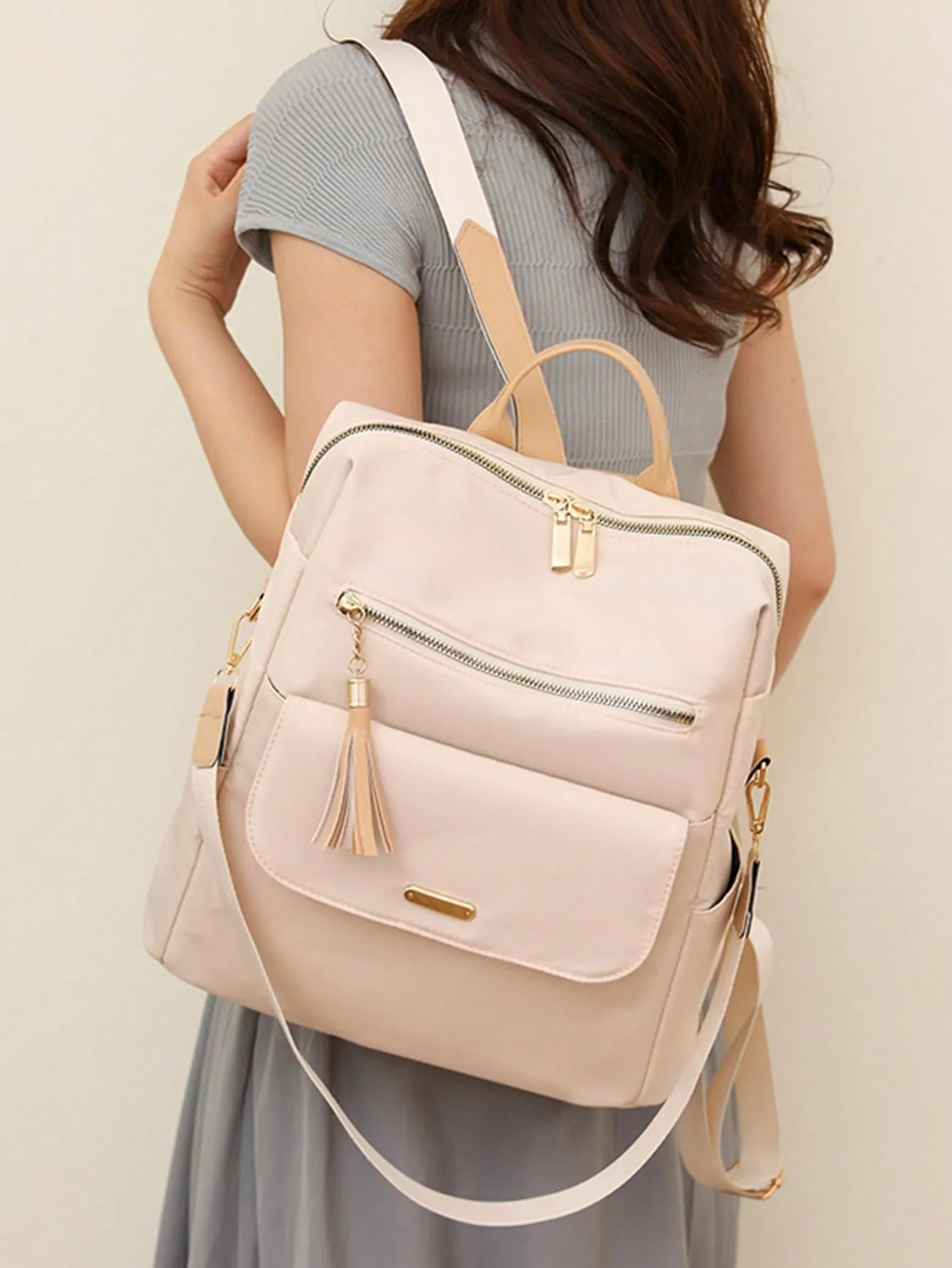 Chic & Versatile Ladies with Tassel Pendant - Large Capacity & Anti-Theft Design