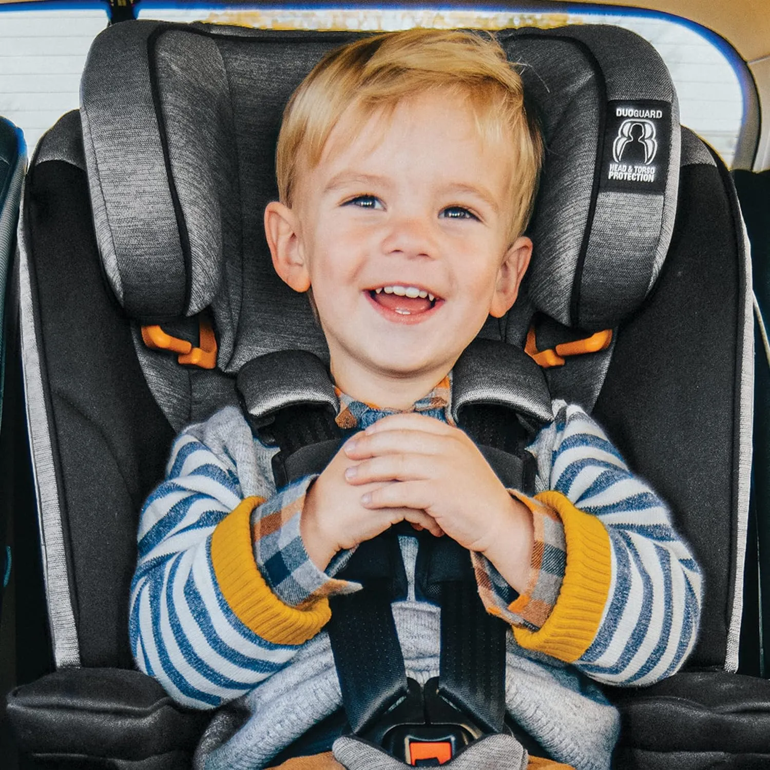Chicco MyFit® ClearTex® Harness   Booster Car Seat, 5-Point Harness, Forward-Facing Car Seat 25-65 lbs., Booster 40-100 lbs. | Shadow/Black