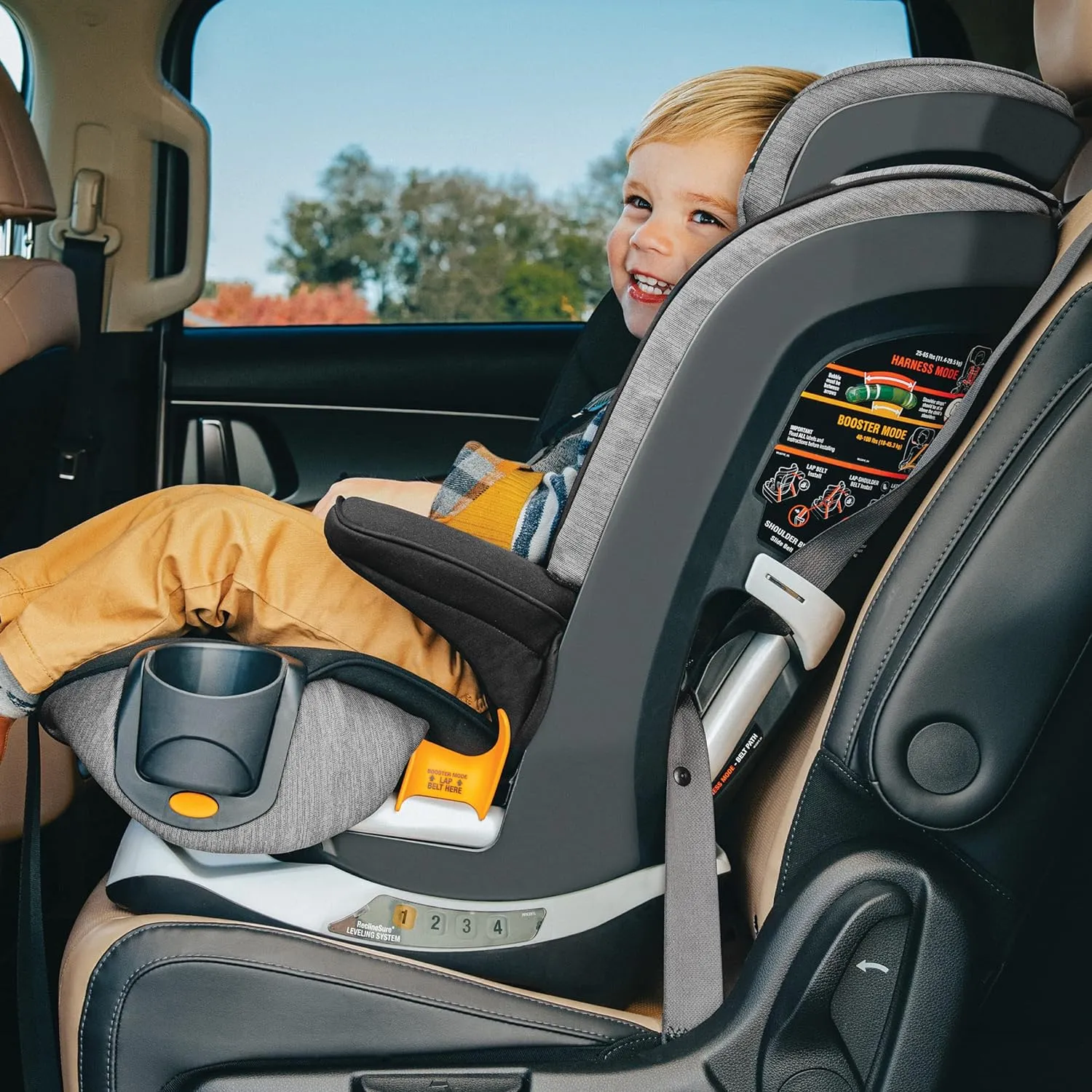 Chicco MyFit® ClearTex® Harness   Booster Car Seat, 5-Point Harness, Forward-Facing Car Seat 25-65 lbs., Booster 40-100 lbs. | Shadow/Black