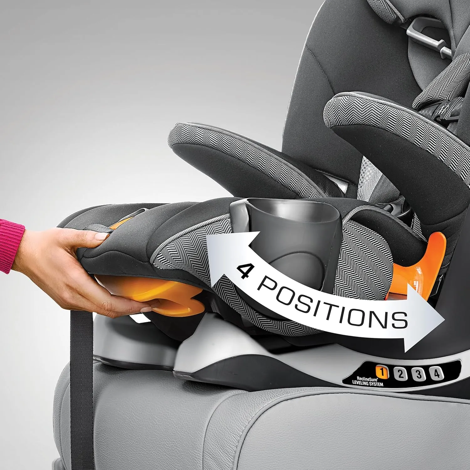 Chicco MyFit Harness   Booster Car Seat, 5-Point Seat and High Back Seat, for Children 25-100 lbs. | Atmosphere/Black