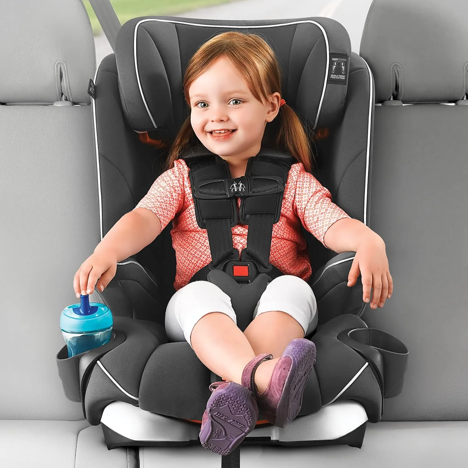 Chicco MyFit Harness   Booster Car Seat, 5-Point Seat and High Back Seat, for Children 25-100 lbs. | Atmosphere/Black