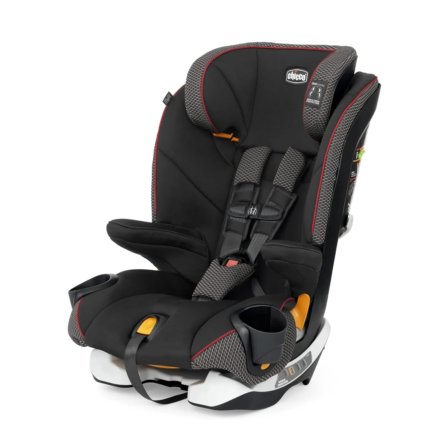Chicco MyFit Harness   Booster Car Seat, 5-Point Seat and High Back Seat, for Children 25-100 lbs. | Atmosphere/Black