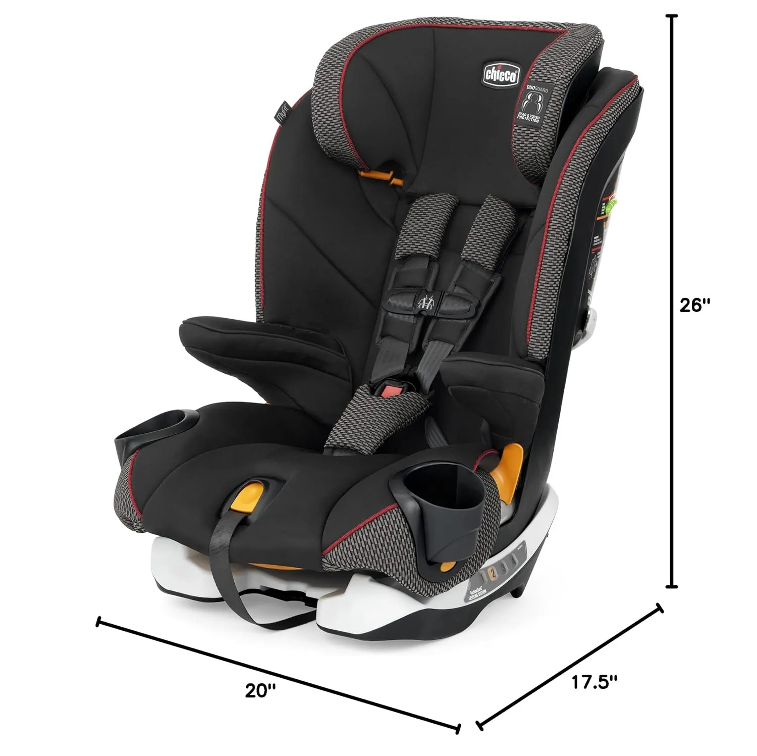 Chicco MyFit Harness   Booster Car Seat, 5-Point Seat and High Back Seat, for Children 25-100 lbs. | Atmosphere/Black