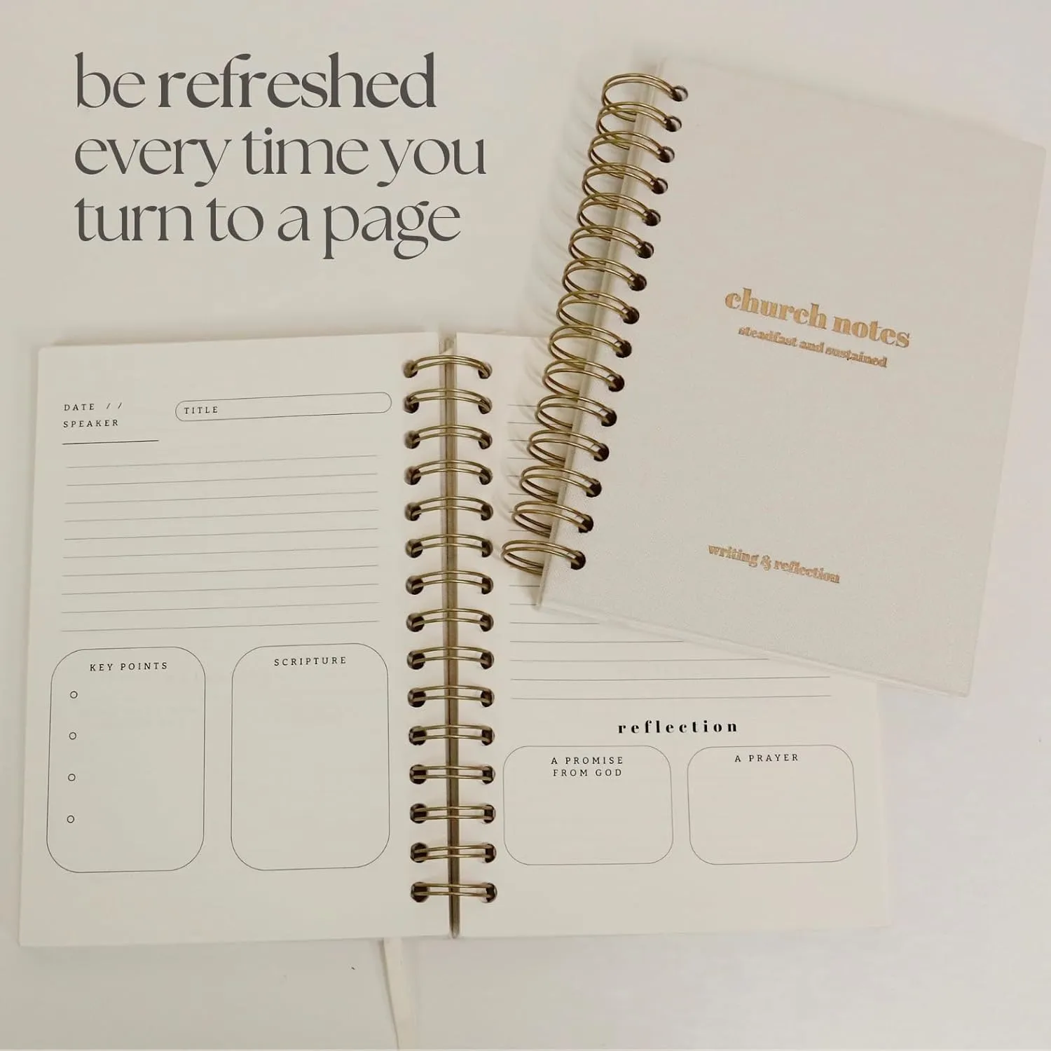 Church Notes Journal - Sermon & Podcast Christian Notebook - Guided Journal to Write Key Points, Bible Verses, Notes, and Application - Men and Women Gift Idea