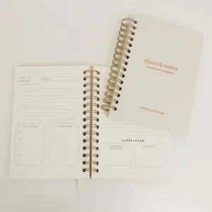 Church Notes Journal - Sermon & Podcast Christian Notebook - Guided Journal to Write Key Points, Bible Verses, Notes, and Application - Men and Women Gift Idea