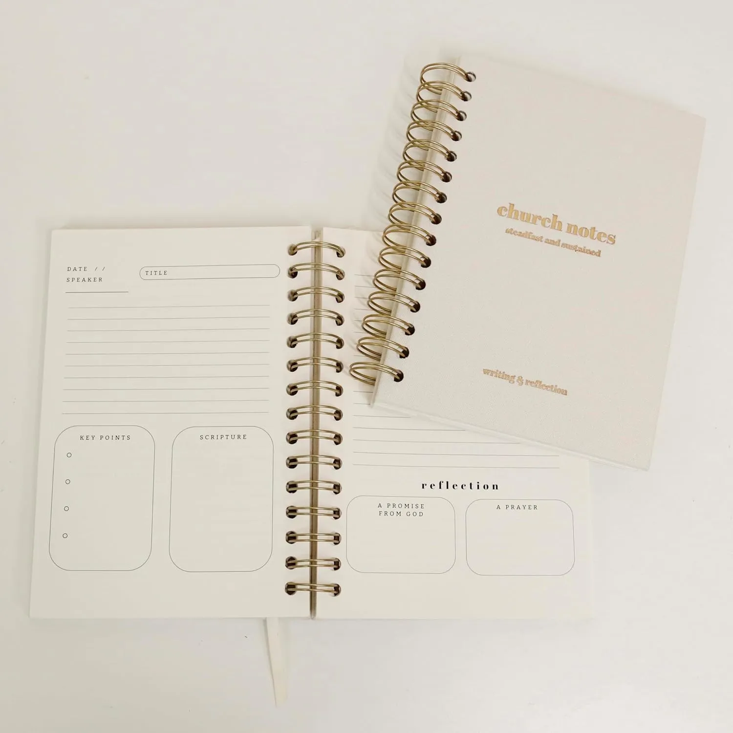 Church Notes Journal - Sermon & Podcast Christian Notebook - Guided Journal to Write Key Points, Bible Verses, Notes, and Application - Men and Women Gift Idea
