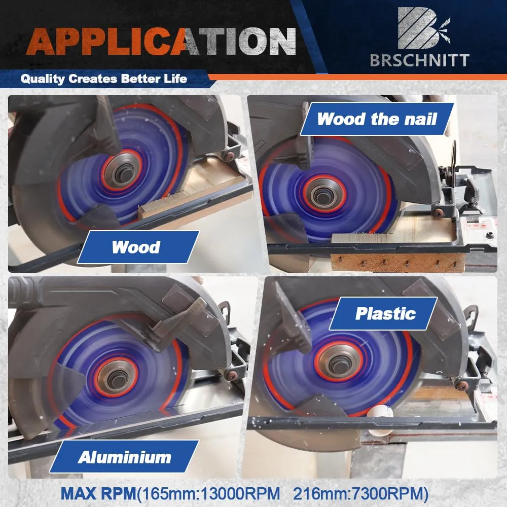 Circular Saw Blade 8-1/2 in 60T with 30mm Arbor, Carbide Tipped Teeth, TCT Saw Blades for Cutting Various Wood, Aluminium,Copper,and Composite Materials