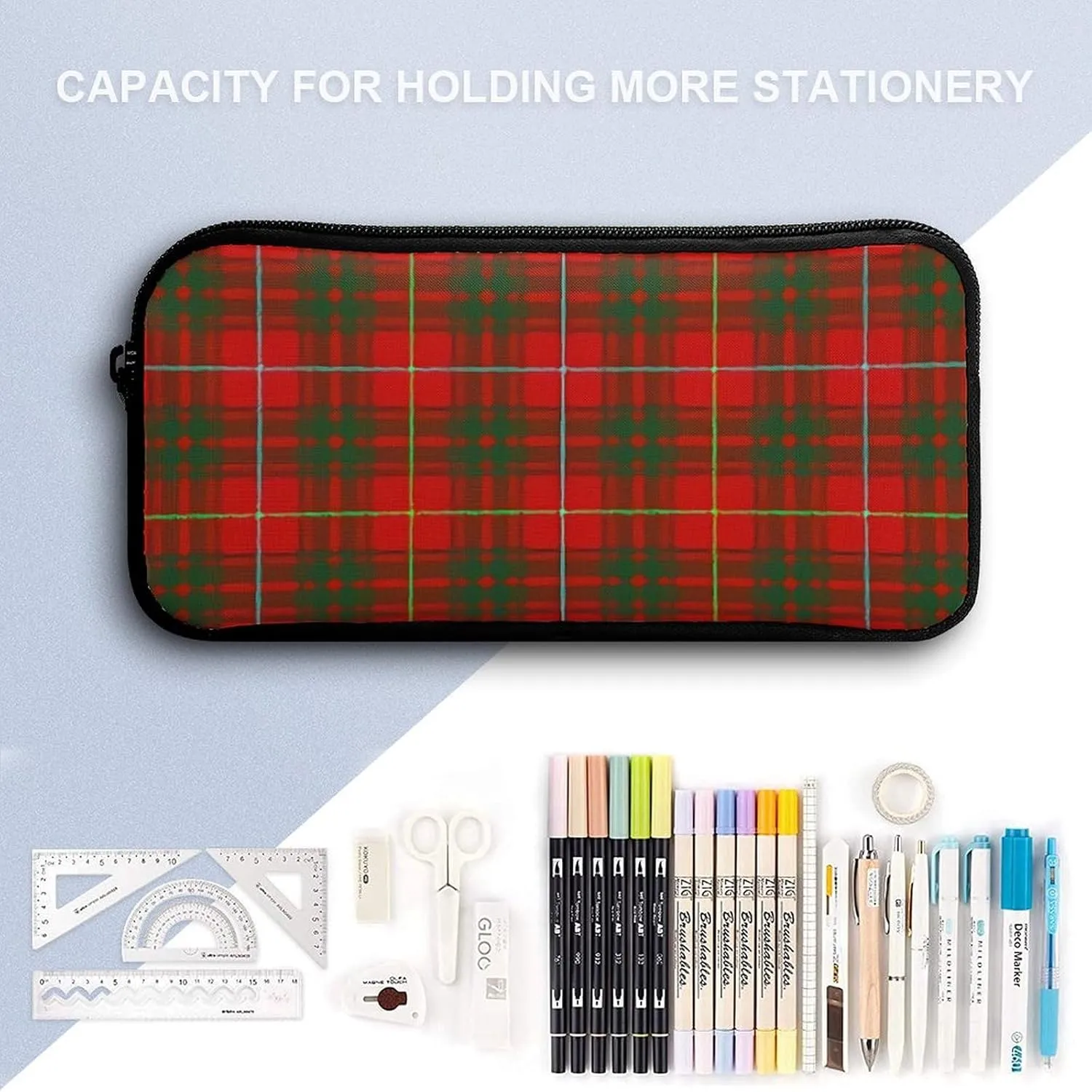 Clan Bruce Tartan Plaid 17 Inch Backpack Diagonal Lunch Bag Pencil Case Set Unisex