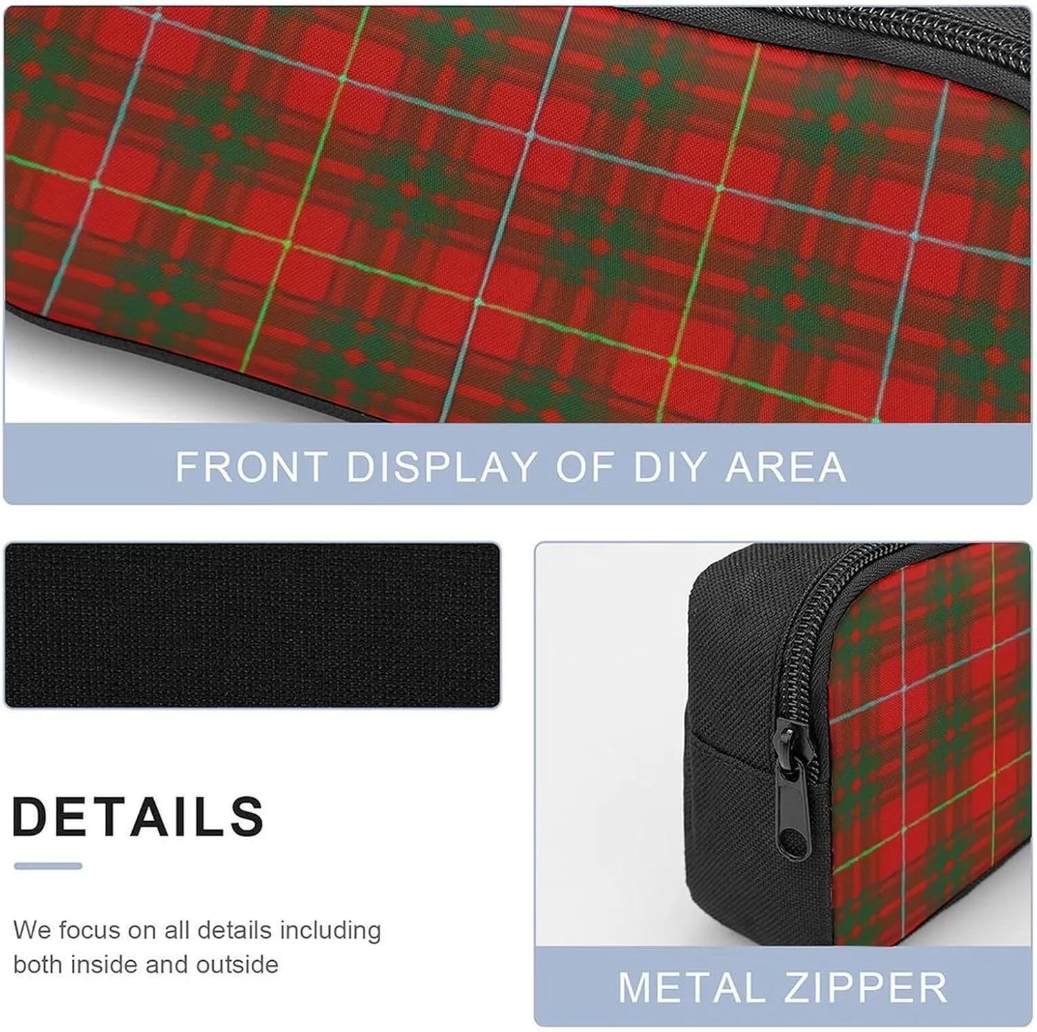 Clan Bruce Tartan Plaid 17 Inch Backpack Diagonal Lunch Bag Pencil Case Set Unisex