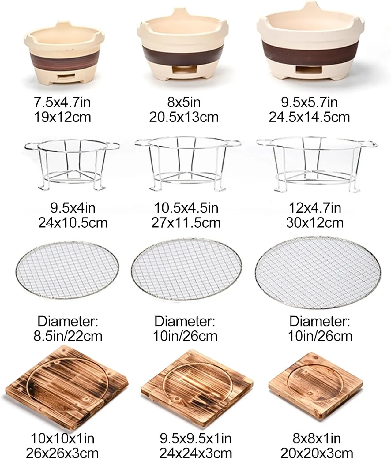Clay Grilling Stove, Pottery Clay Charcoal Stove Portable Barbecue Stove Grill Yakitori Grill Tabletop BBQ Grill for Camping Picnic Travel (One Color 8x5in/20.5x13cm)