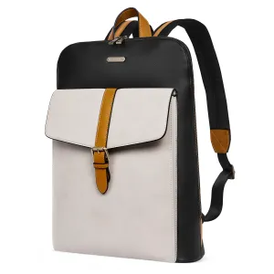 CLUCI Leather Laptop Backpack for Women 15.6 inch Computer Backpack Stylish Travel Backpack Purse for Women Work Daypack Bag