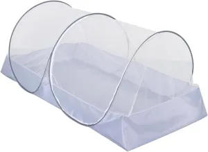 CMINGJ Portable Mosquito Net Foldable Pop-Up Travel Mosquito Net for Bed Free Installation-Suitable for Baby Adults Bedroom, Camping, nap, Patio (Large-Side Zipper(White net))