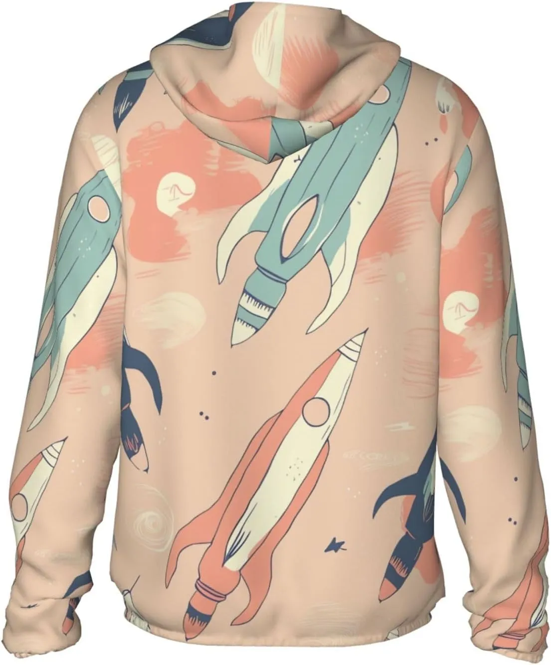 Colorful Light Rocket Sun Protection Hoodie Jacket Lightweight Zip Up Long Sleeve Sun Hoodie with Pockets
