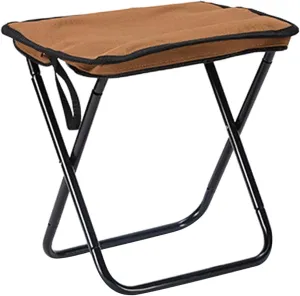 Compact Picnic Chair with Aluminum Frame Lightweight Folding Stool for Garden, Brown