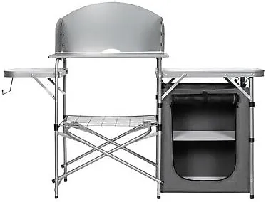 Compatible with Goplus Foldable Camping Table Outdoor BBQ Grilling Stand w/Windscreen Bag Size : 57.5" x 18" x 44"