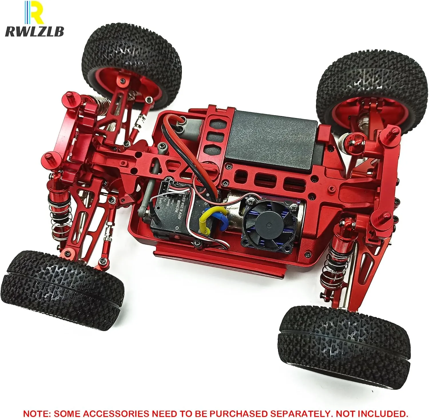 Compatible with Hyper GO RC Car Parts, 1/16 Metal Upgrade Aluminum Accessories, Red Replacement Parts kit for H16BM H16GT H16DR H16PL BEZGAR HP163S HP161 Jetwood JC16EP HAIBOXING 16889 16890A