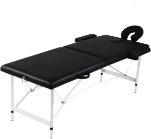Convenient Massage Experience with Foldable 2-Zone Massage Table, Comfortable Foam Padding, Adjustable Height, Black