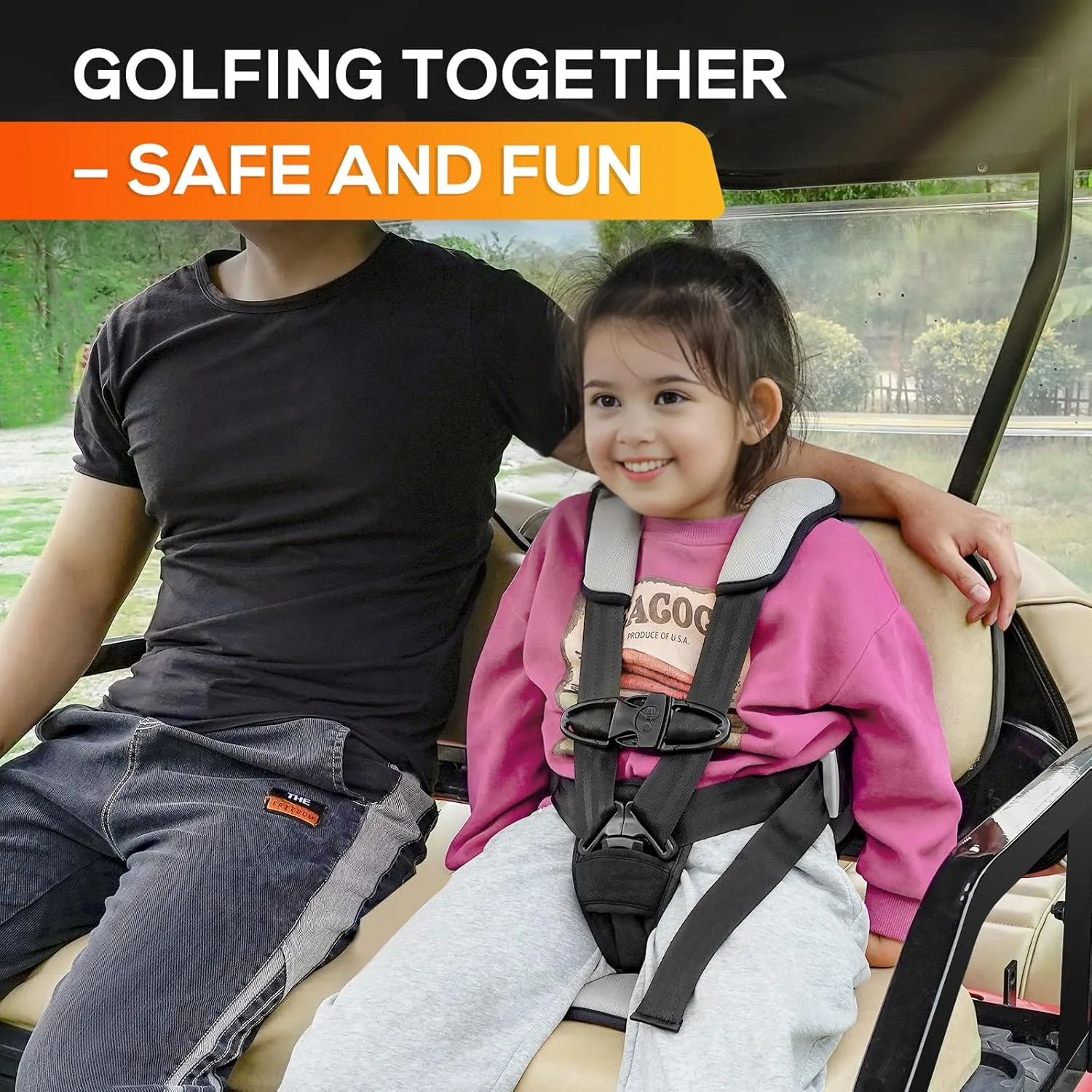 Craftsman Golf Child Positioner for Golf Carts 5 Point Harness to Keeps Kids Secure in Golf Cart Universal Fit for Most Golf Carts