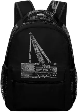 Crane Operator American Flag Laptop Backpack Lightweight Travel Backpack Business Work Bag Carry on Backpack with Adjustable Strap