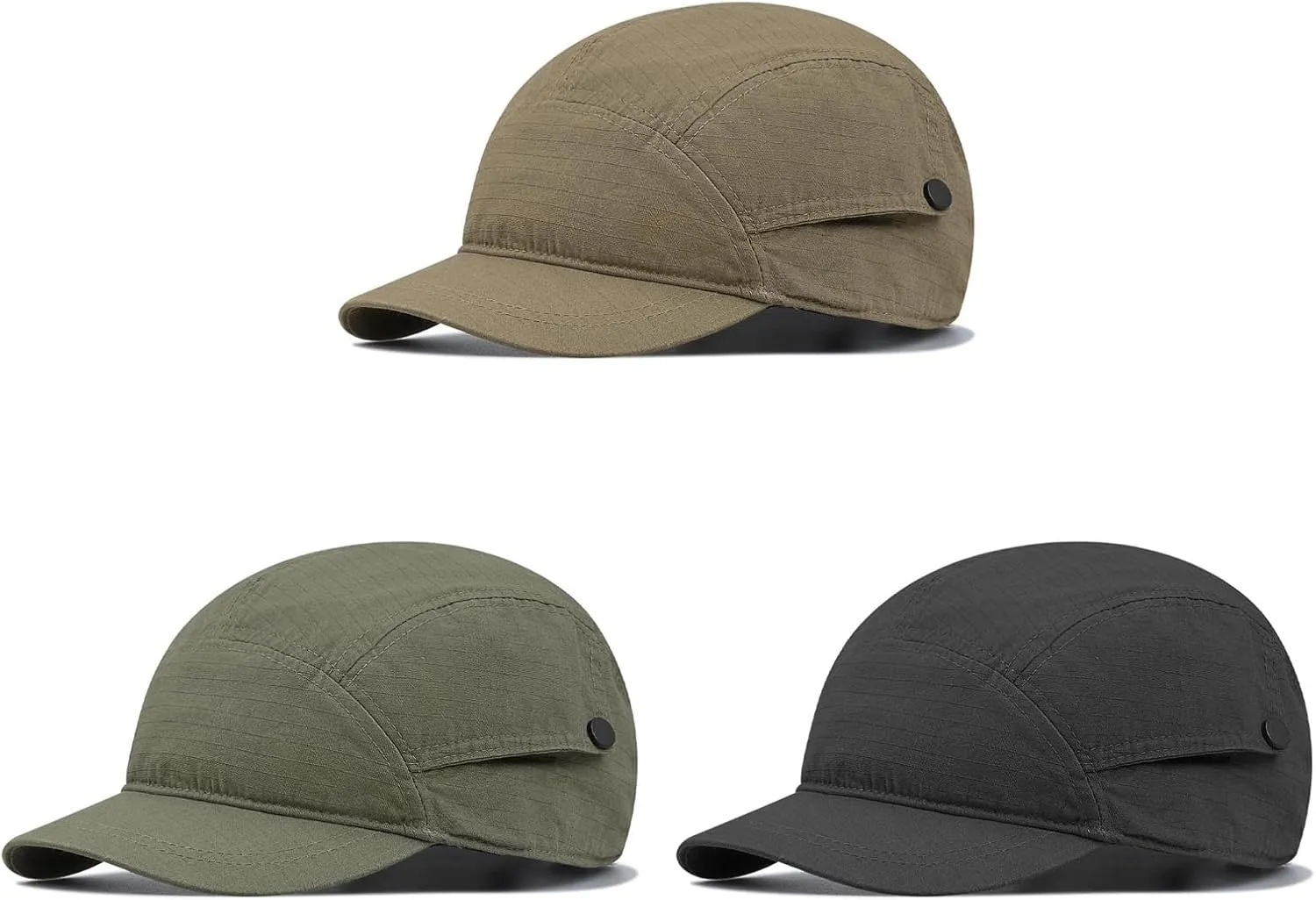 Croogo Short Brim 5 Panel Baseball Cap Cooling Trucker Dad Cap Adjustable Strap Cadet Cap Curved Brim Snapback Hats for Daily