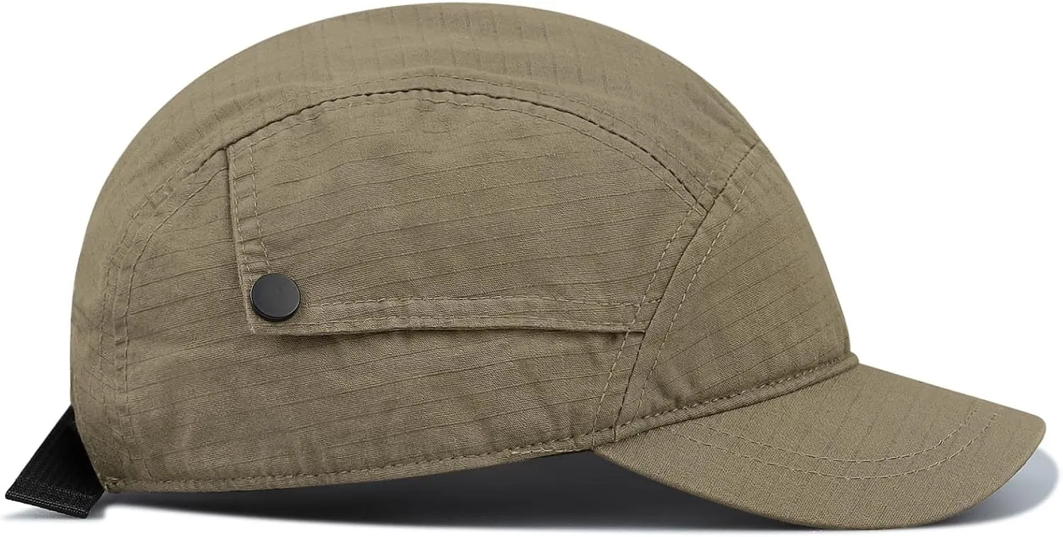 Croogo Short Brim 5 Panel Baseball Cap Cooling Trucker Dad Cap Adjustable Strap Cadet Cap Curved Brim Snapback Hats for Daily
