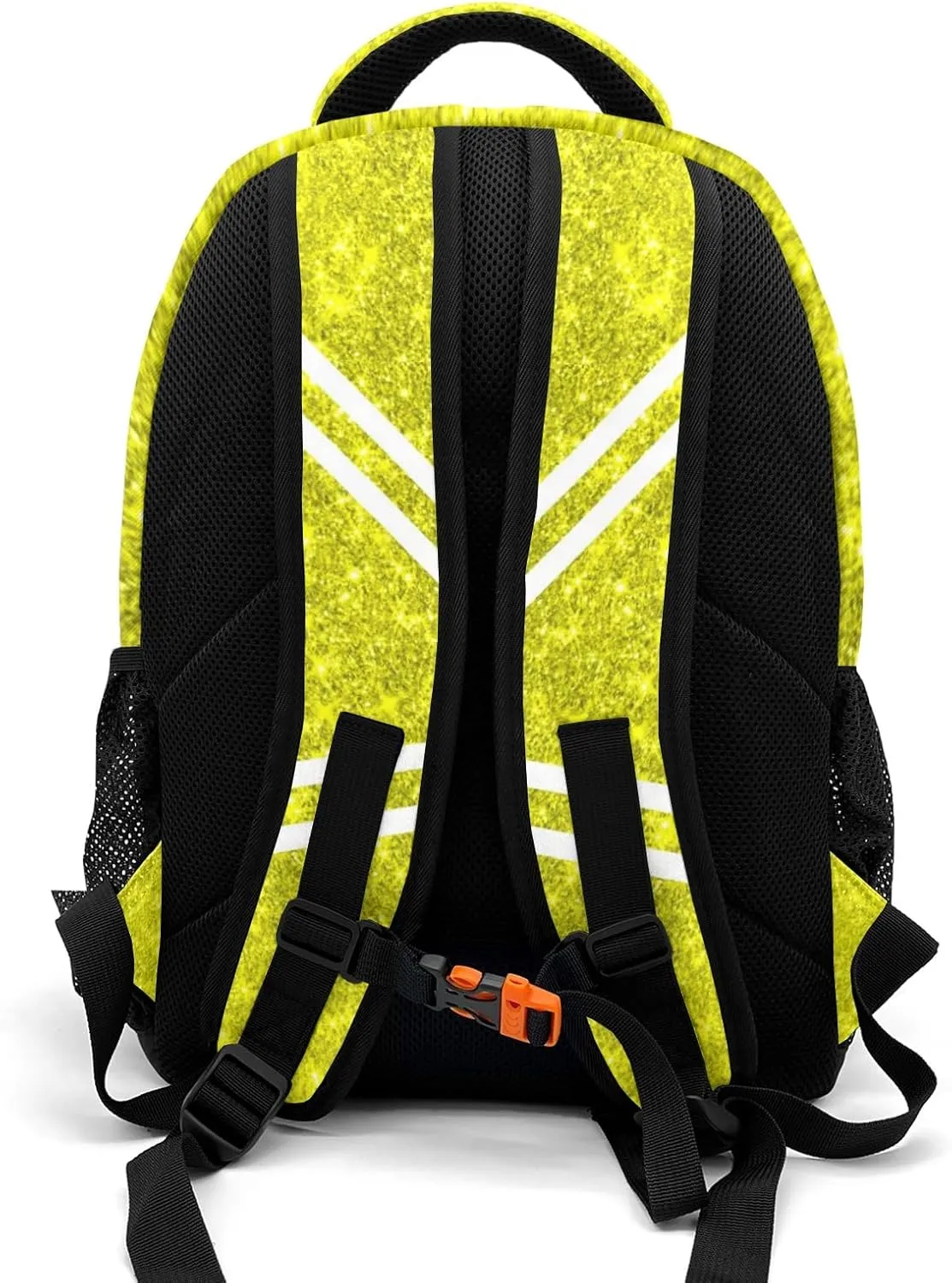 Custom Cheer Cheerleaders Yellow School Backpack Laptop Bookbag with Name for Men Women