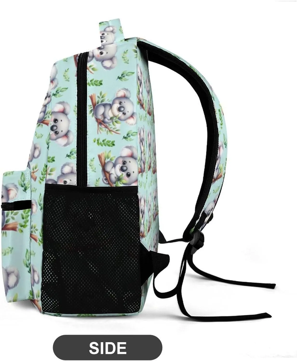 Custom Koala Backpack for Kids Girls Boys School, 16 Inches Cute Koala Theme Bookbag, Adjustable, Lightweight, Large Capacity, Colorful Backpack for School