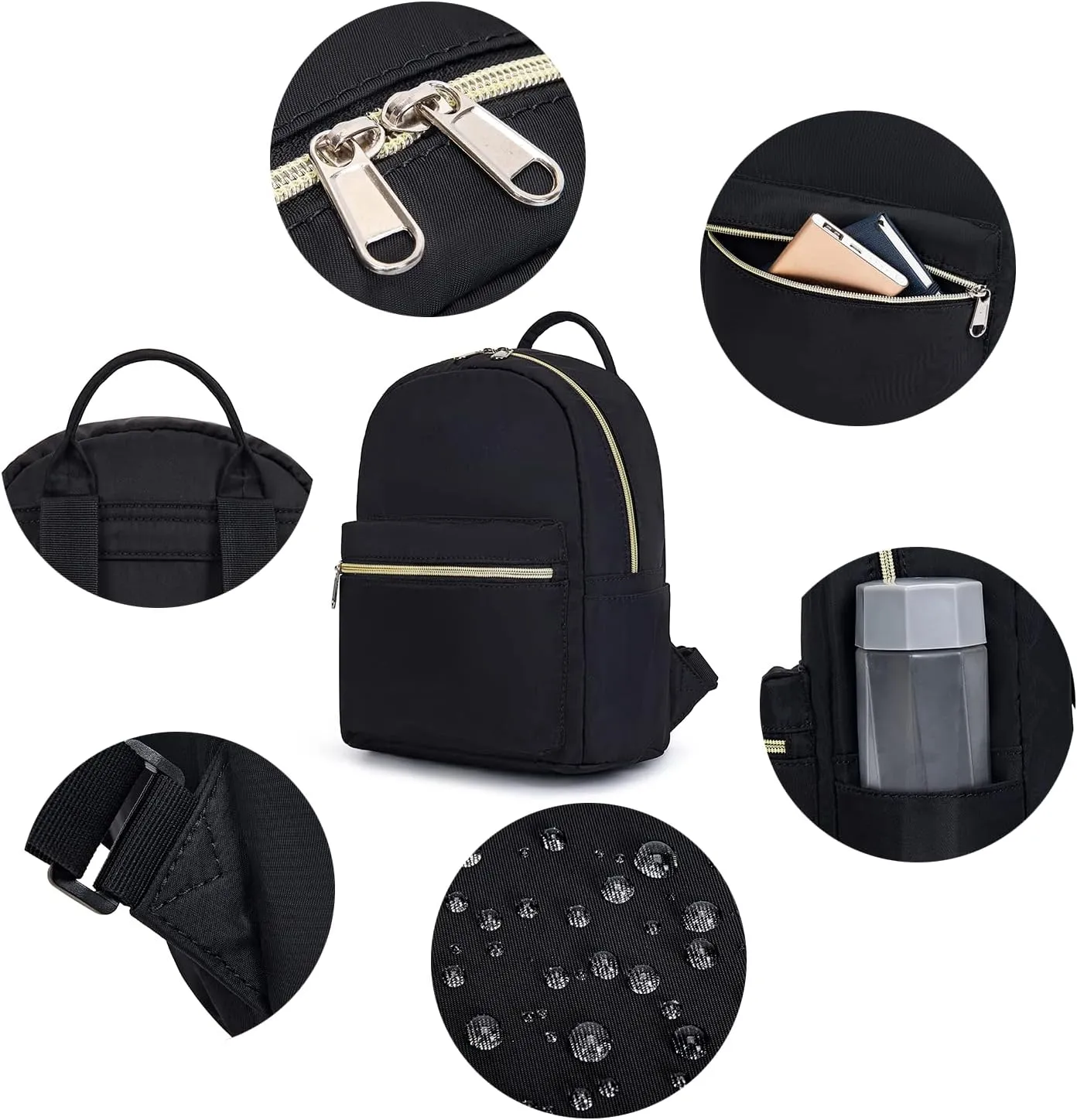 Cute 10 inch mini pack bag backpack for grils children and adult (Black)