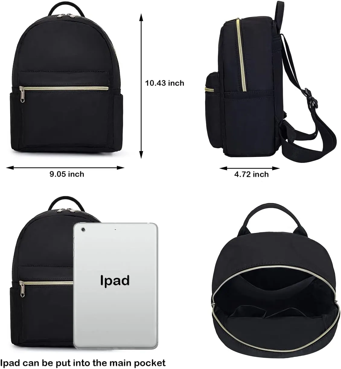 Cute 10 inch mini pack bag backpack for grils children and adult (Black)
