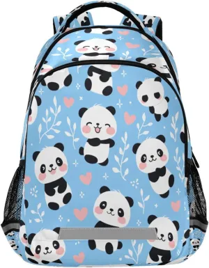 Cute Cartoon Panda Design Waterproof Backpack - Casual Outdoor Sports Daypack with Ergonomic Shoulder Straps#47