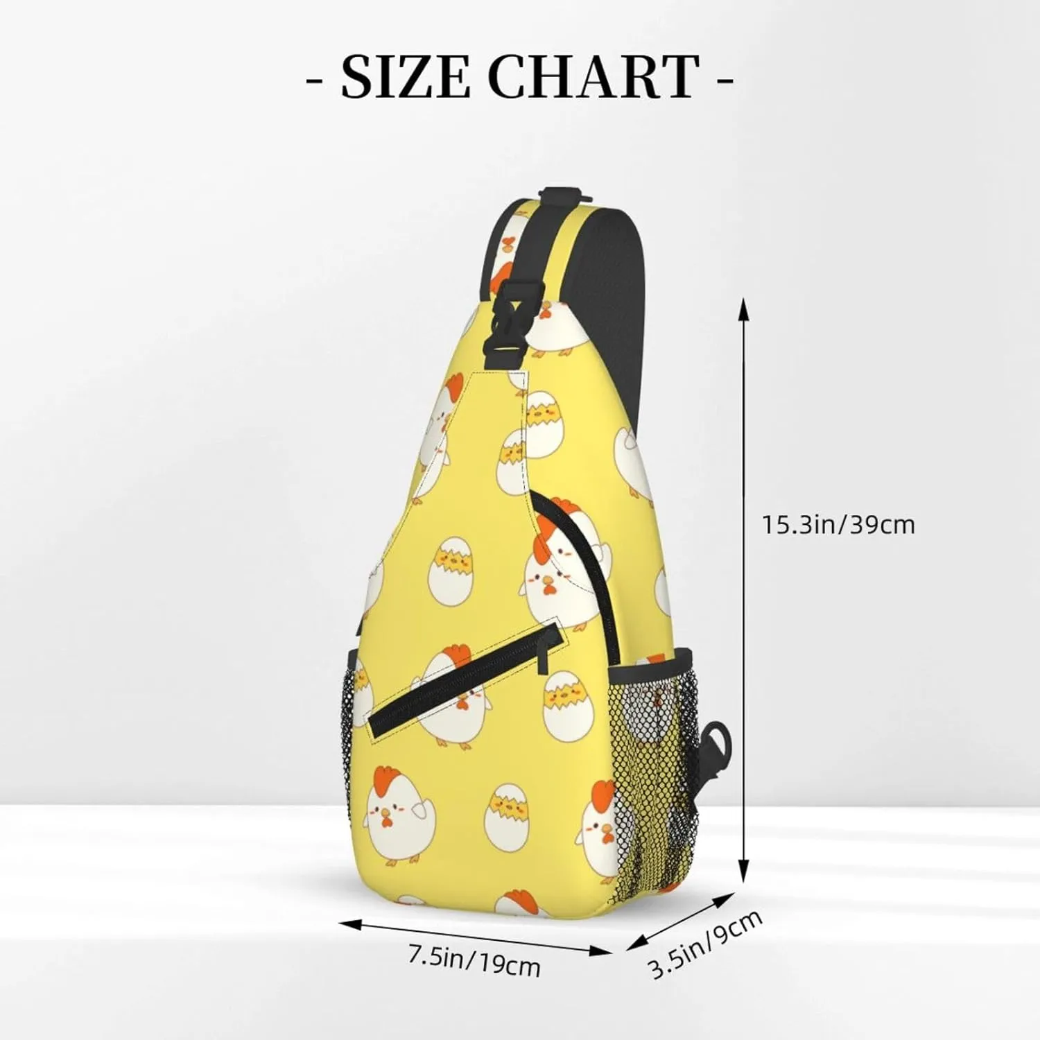 Cute Chicken Crossbody Sling Backpack Sling Bag Adjustable Chest Shoulder Daypack For Women Men