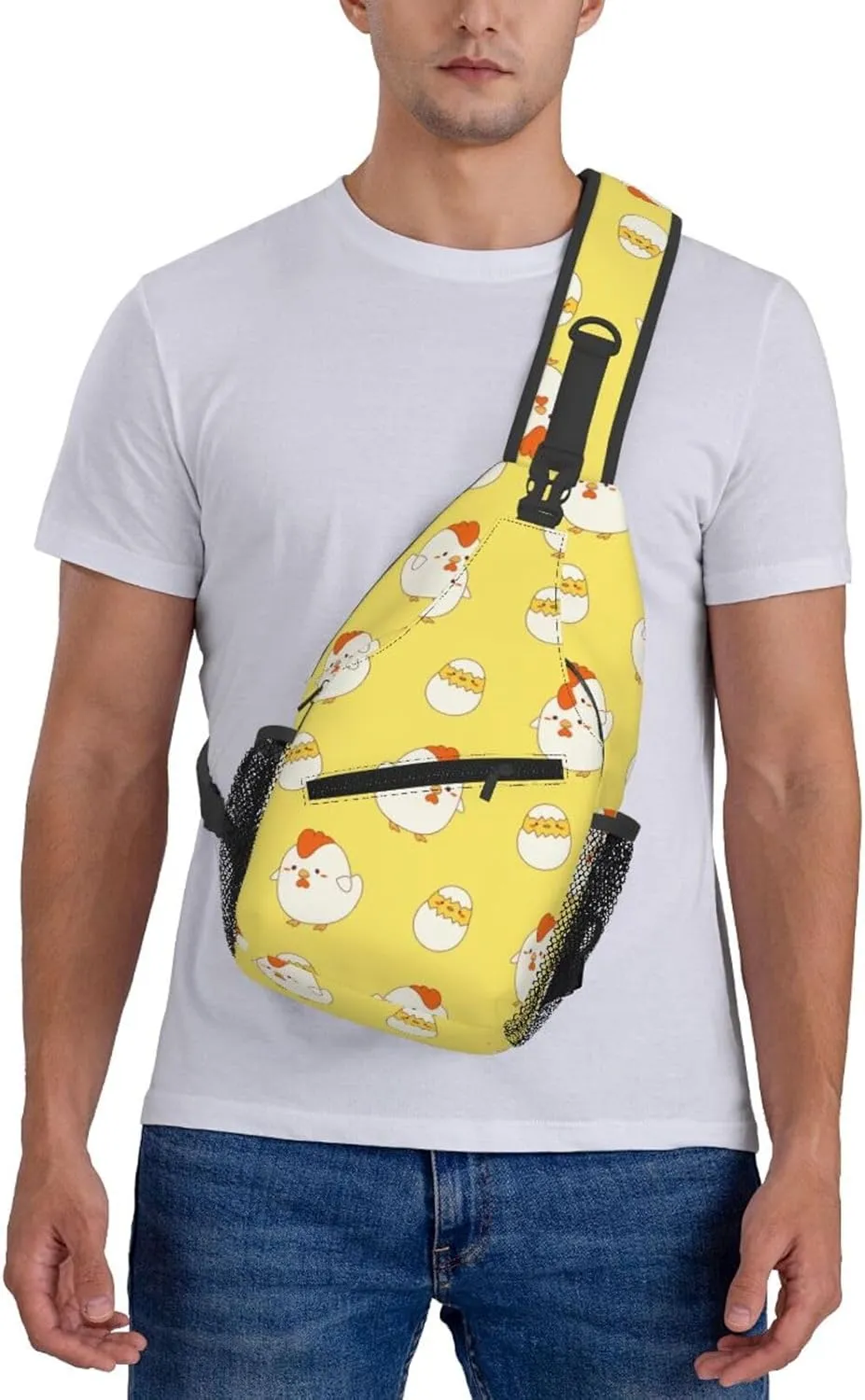 Cute Chicken Crossbody Sling Backpack Sling Bag Adjustable Chest Shoulder Daypack For Women Men