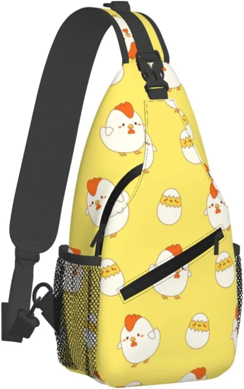 Cute Chicken Crossbody Sling Backpack Sling Bag Adjustable Chest Shoulder Daypack For Women Men