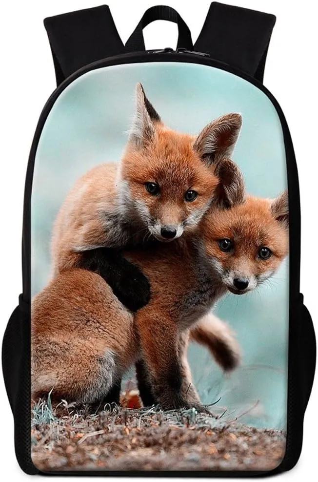 Cute Fox Backpack for Children Cool School Bag Pattern for Girls Boys Day Pack