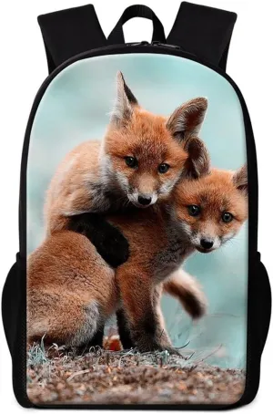 Cute Fox Backpack for Children Cool School Bag Pattern for Girls Boys Day Pack