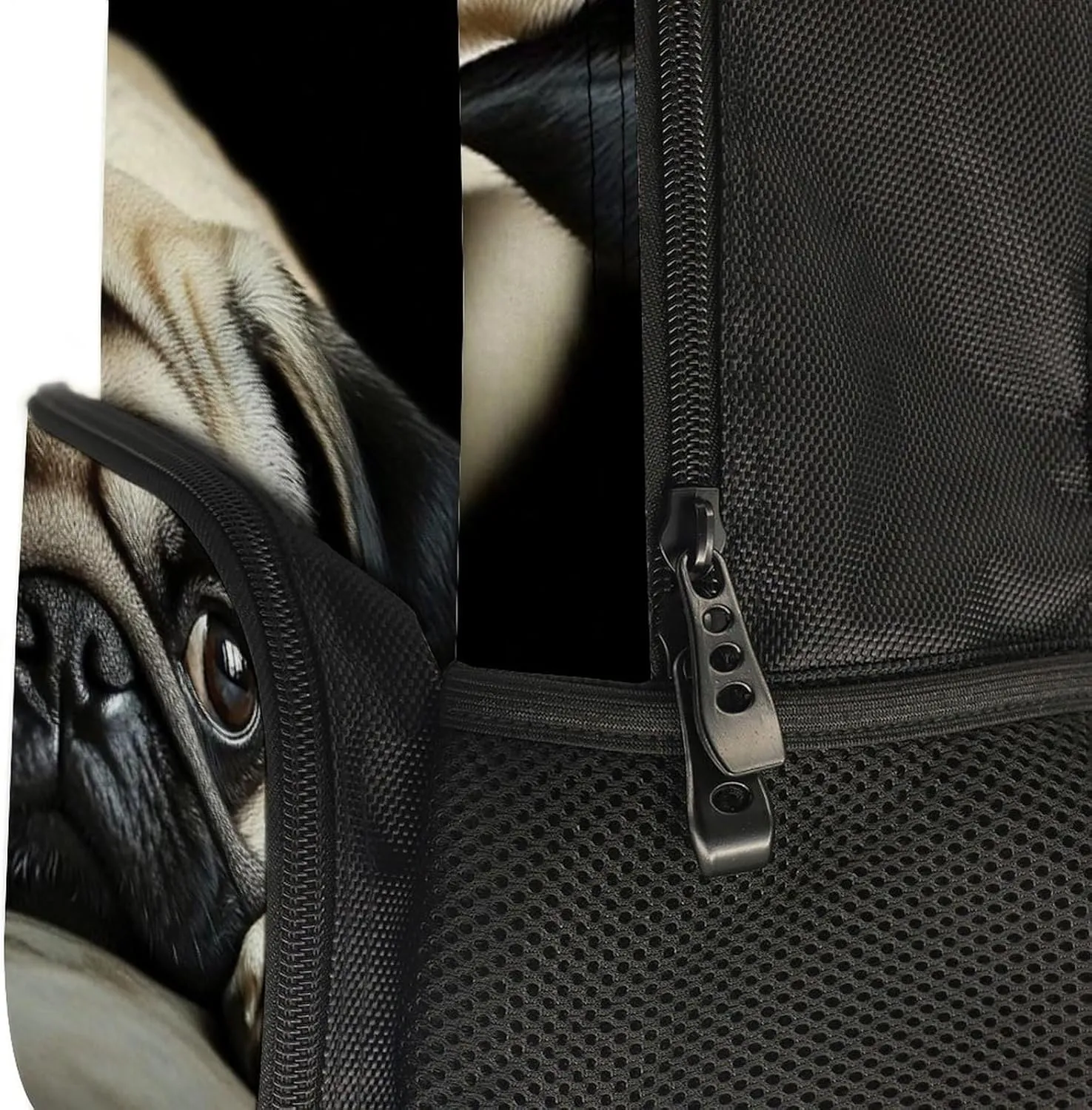 Cute Pug Daypack Polyester Anti-Theft Multipurpose Bookbag Big Capacity Gym Outdoor Hiking Backpack With Adjustable Shoulder Straps