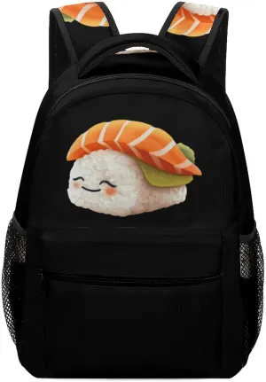 Cute Sleeping Japanese Sushi Travel Backpack for Men Women Lightweight Computer Laptop Bag Casual Daypack