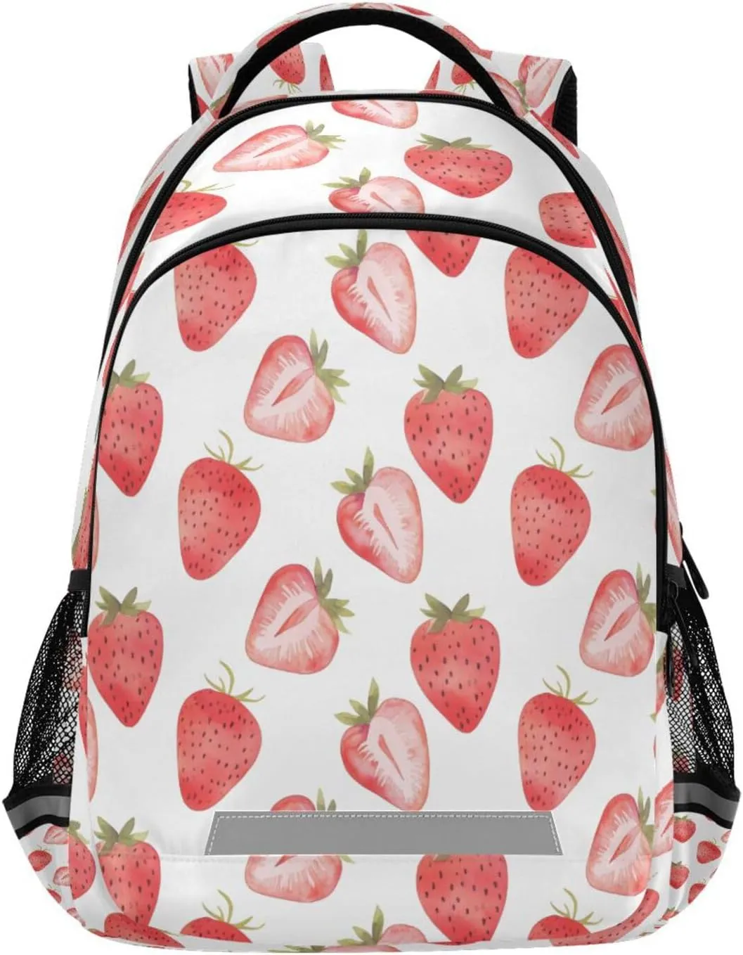 Cute Watercolor Strawberry Design Waterproof Backpack - Casual Outdoor Sports Daypack with Ergonomic Shoulder Straps#68