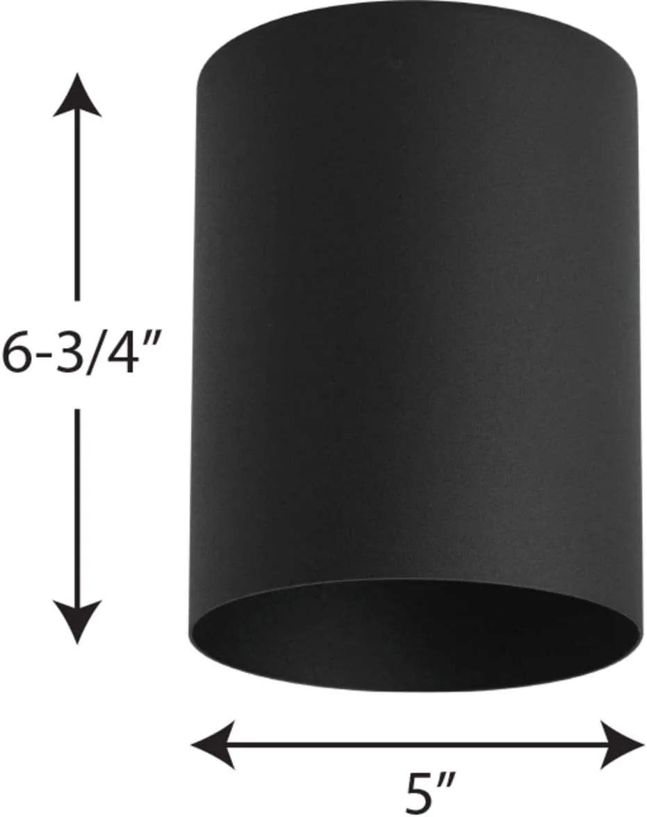 Cylinder Collection 5" Modern Outdoor Ceiling Light Black