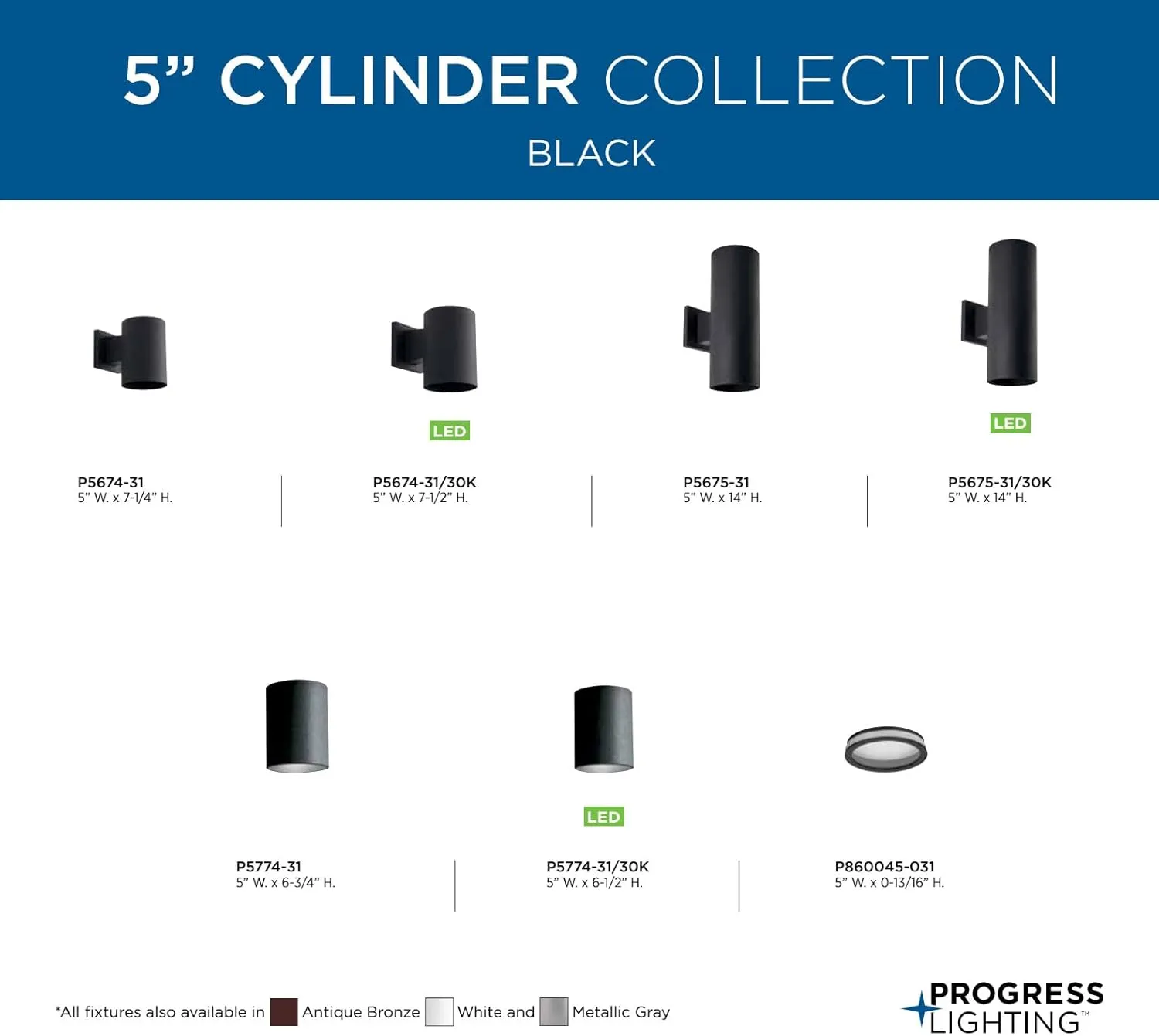 Cylinder Collection 5" Modern Outdoor Ceiling Light Black