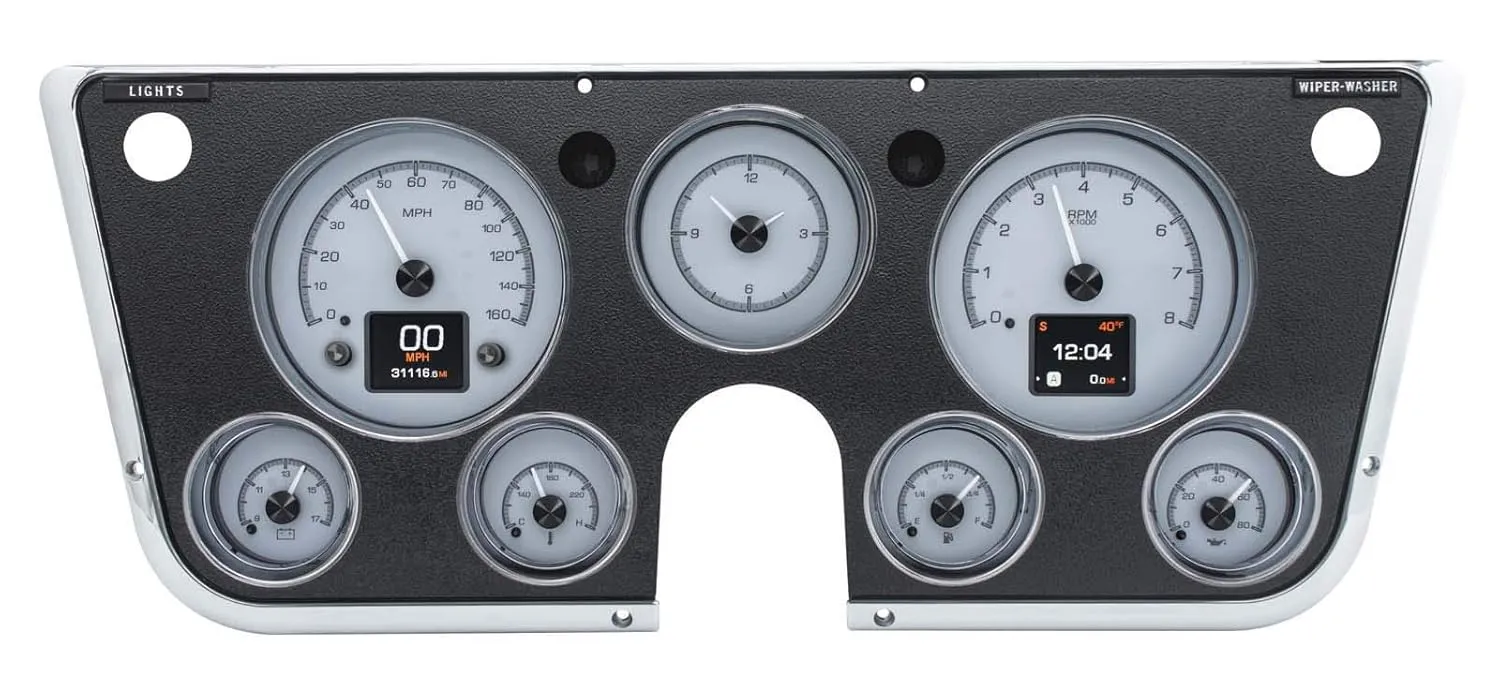 Dakota Digital 67-72 Chevy Pickup Customizable Gauge System Silver Alloy HDX-67C-PU-S