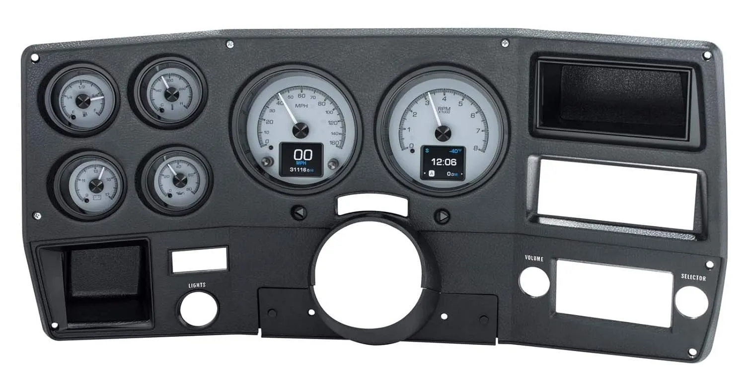 Dakota Digital 73-87 Chevy Pickup Customizable Gauge System Silver Alloy HDX-73C-PU-S