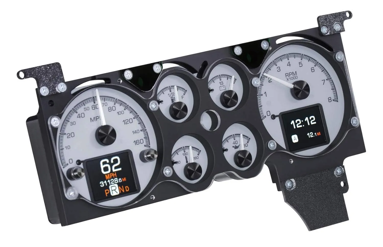 Dakota Digital 78-88 Chevy Monte Carlo Customizable Gauge Kit Silver Alloy HDX-78C-MC-S