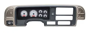 Dakota Digital 95-98 Chevy GM Full Size Pickup Truck Analog Gauge Kit Silver Alloy Red VHX-95C-PU-S-R