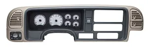 Dakota Digital 95-98 Chevy GM Full Size Pickup Truck Analog Gauge Kit Silver Alloy White VHX-95C-PU-S-W