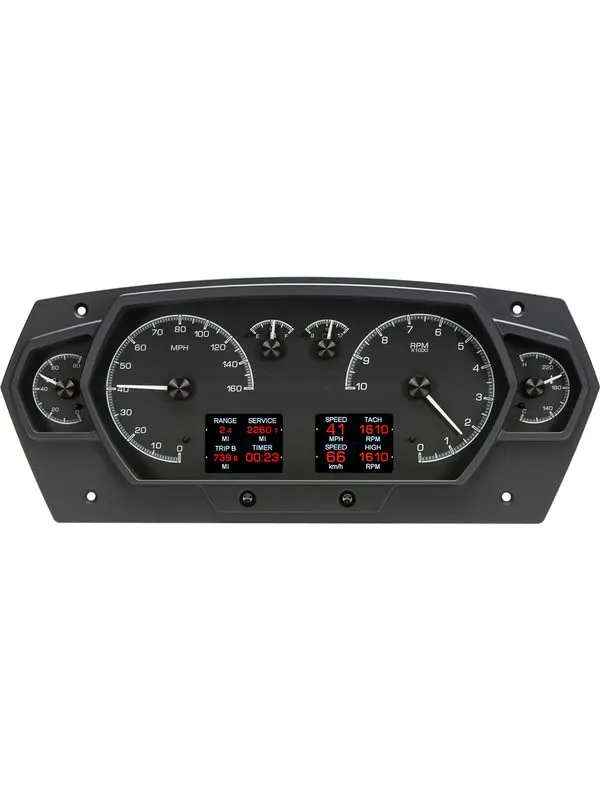 Dakota Digital HDX-2200-K Universal 6 Gauge Competition Analog HDX Gauge Instruments System Black Alloy